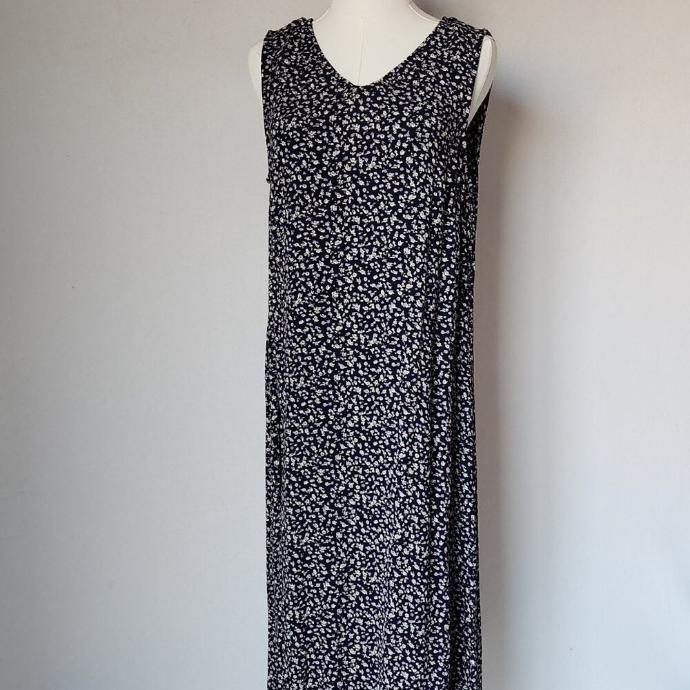 Carole Little Navy and White Floral Maxi Dress